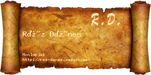 Réz Dénes névjegykártya